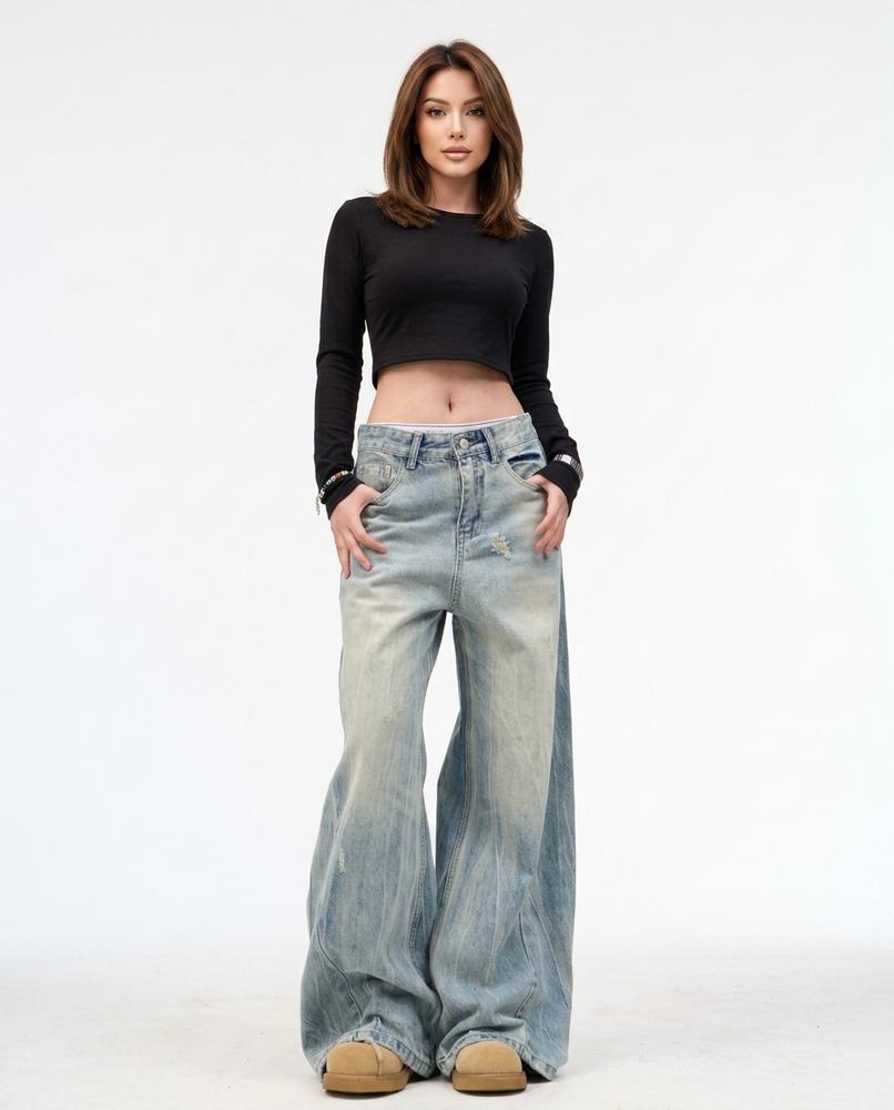 Heidi-Outlet - Rital | Wide-Leg Washed Pants Women