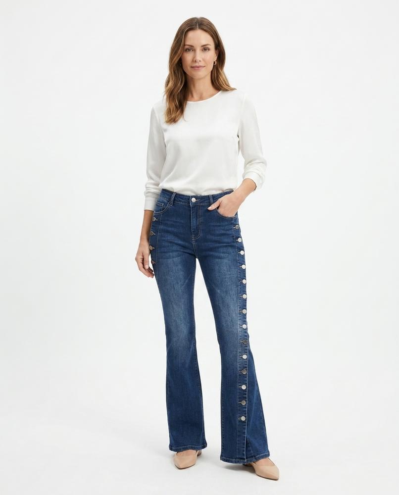 Heidi-Outlet - Maven | Flared Side-Button Pants Women