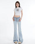 Heidi-Outlet - Kaven | Flared-Leg Low-Rise Pants Women