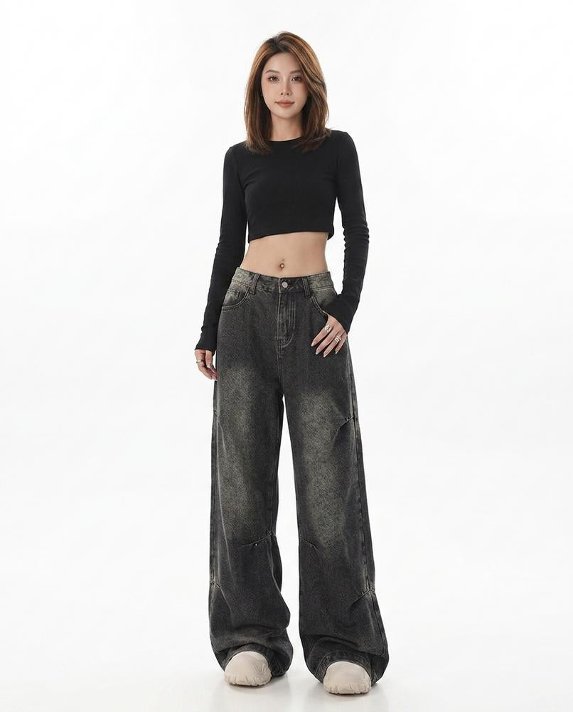Heidi-Outlet - Yolor | Wide-Leg Faded Pants Women