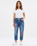 Heidi-Outlet - Viver | Embroidered Drawstring Pants Women