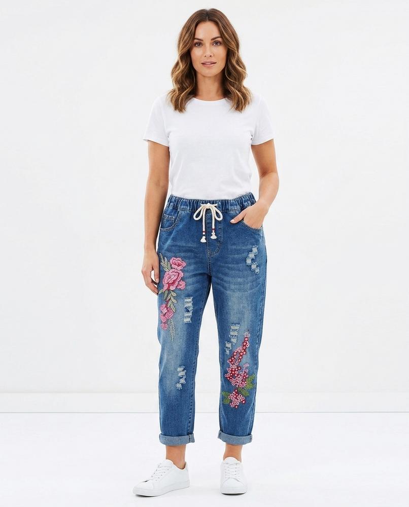 Heidi-Outlet - Viver | Embroidered Drawstring Pants Women