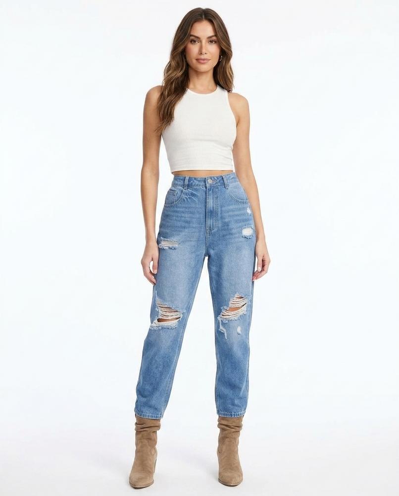 Heidi-Outlet - Miron | High-Waisted Ripped Pants Women