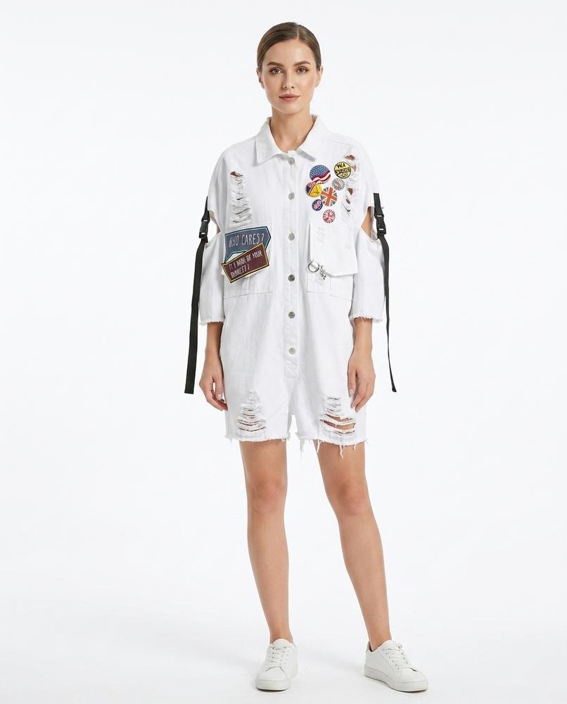 Heidi-Outlet - Lekar | Distressed Patched Dress Women