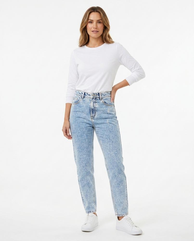 Heidi-Outlet - Alsel | High-Waist Stone-Washed Pants Women
