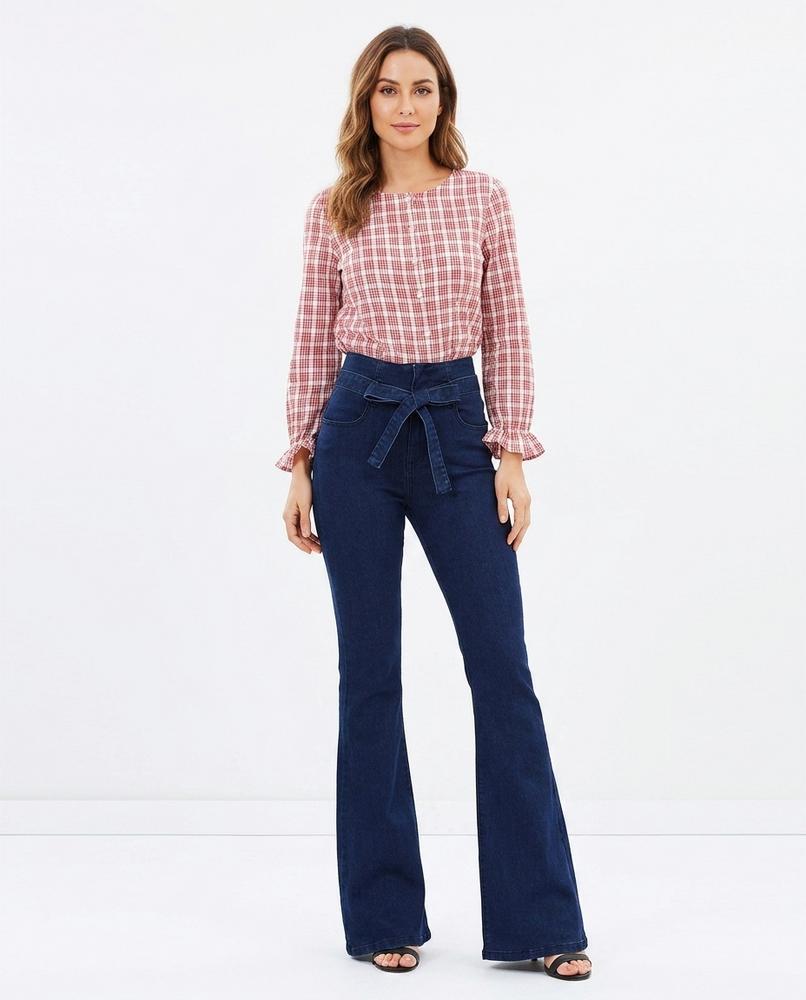 Heidi-Outlet - Mihal | High-Waist Flared Pants Women