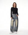 Heidi-Outlet - Zalin | Wide-Leg Distressed Pants Unisex