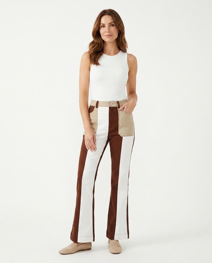 Heidi-Outlet - Kalin | Color-Blocked Flared Pants Women