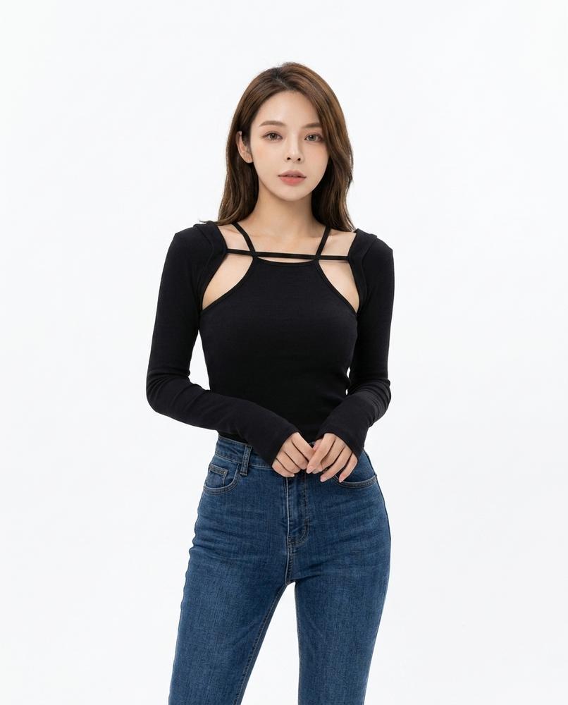 Heidi-Outlet - Nivar | Cut-Out Long-Sleeved Top Women