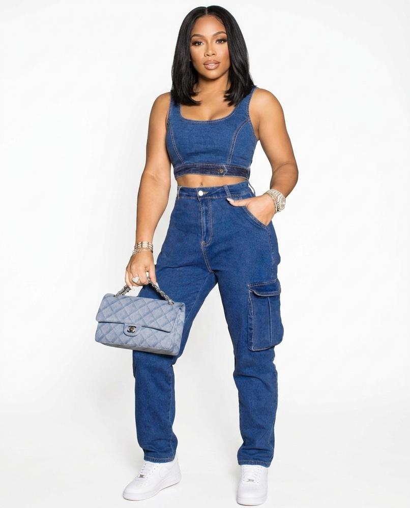 Heidi-Outlet - Rover | Two-Piece Denim Suit Women