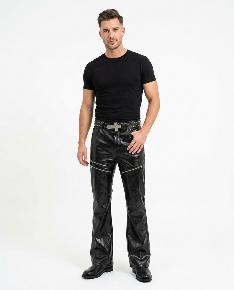 Heidi-Outlet - Riser | Coated Flared Pants Unisex
