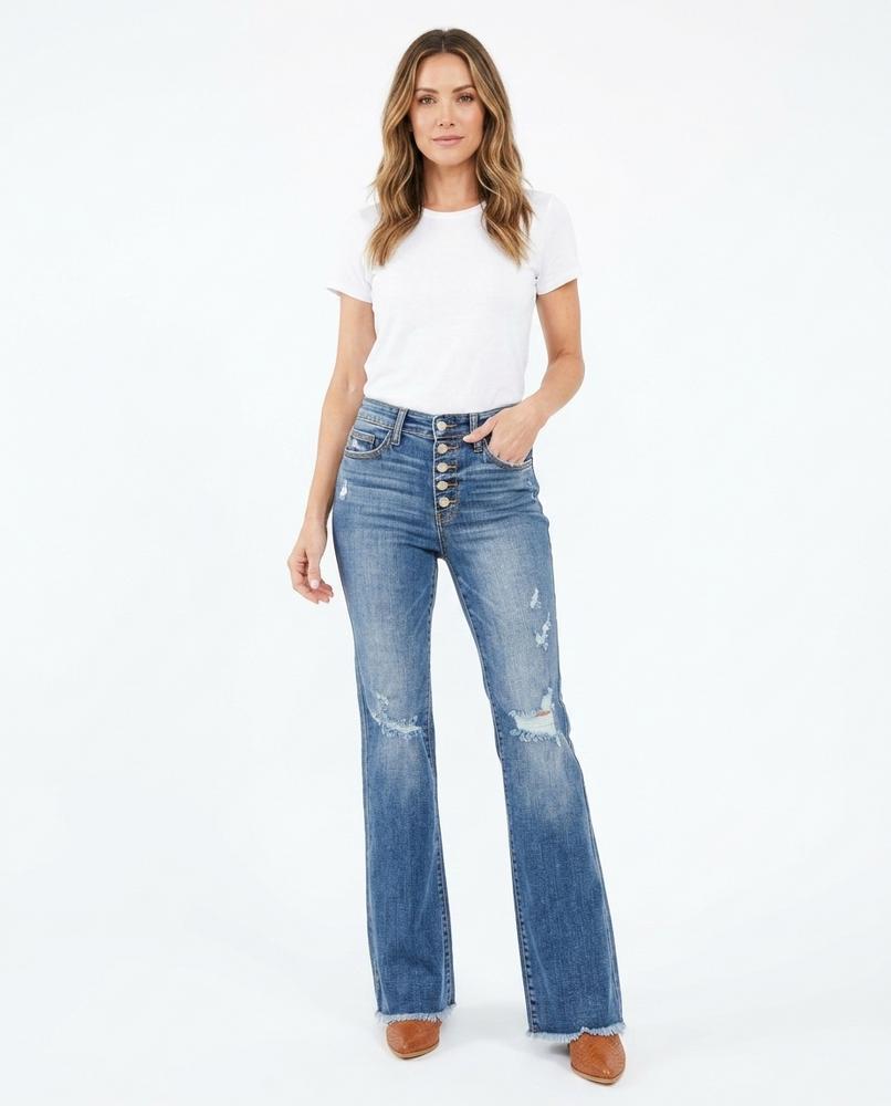 Heidi-Outlet - Comon | High-Waist Flared Pants Women