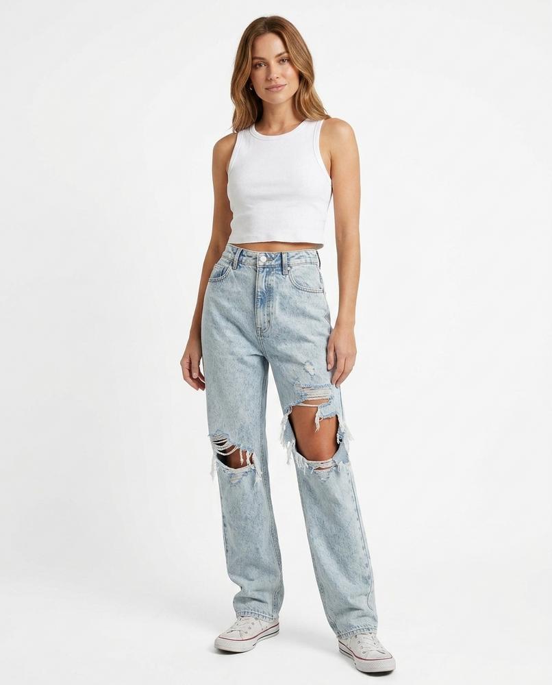 Heidi-Outlet - Lyhal | High-Waist Ripped Pants Women