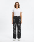 Heidi-Outlet - Selev | High-Waist Heart-Print Pants Women