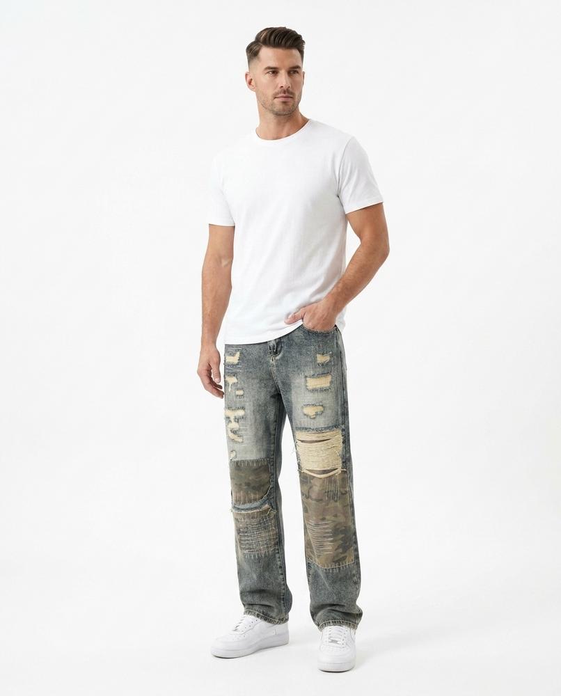 Heidi-Outlet - Sarev | Patched Distressed Pants Men