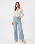 Heidi-Outlet - Lelin | Wide-Leg Embellished Pants Women