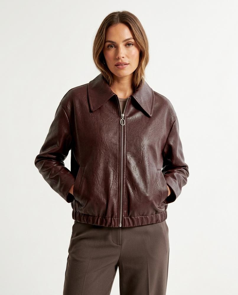 Heidi-Outlet - Ketir | Faux-Leather Zip-Up Leather Jacket Women