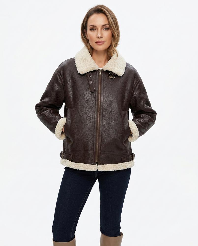 Heidi-Outlet - Yomon | Shearling-Lined Textured Jacket Women