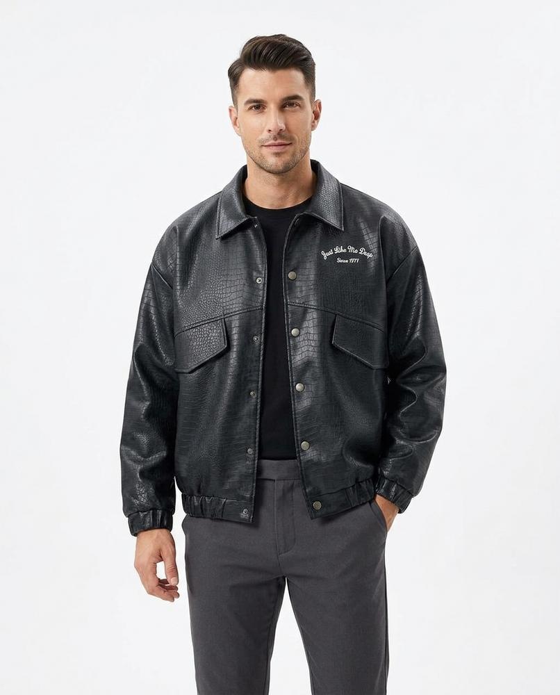 Heidi-Outlet - Raron | Embossed Button-Up Jacket Men