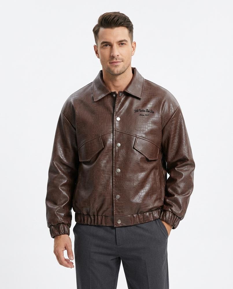 Heidi-Outlet - Raron | Embossed Button-Up Jacket Men