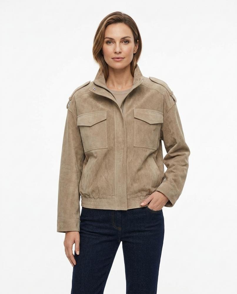 Heidi-Outlet - Lemar | Suede-Effect Stand-Collar Jacket Men