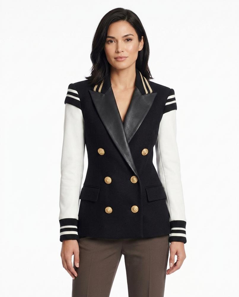 Heidi-Outlet - Niron | Double-Breasted Color-Block Blazer Women