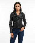 Heidi-Outlet - Yosan | Fitted Asymmetrical Leather Jacket Women