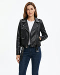 Heidi-Outlet - Lohal | Textured Belted Leather Jacket Women