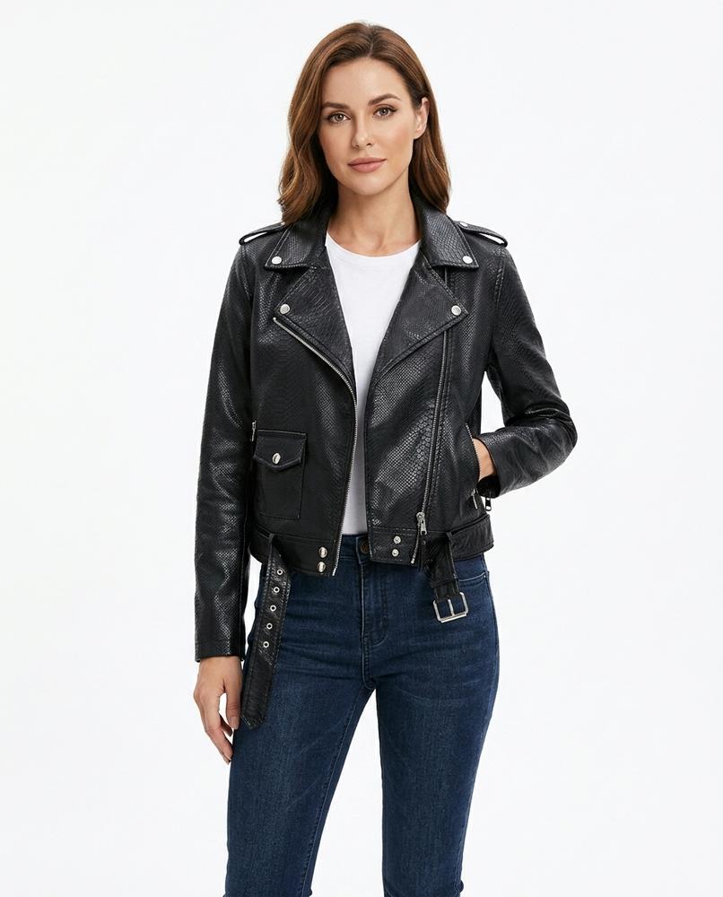 Heidi-Outlet - Lohal | Textured Belted Leather Jacket Women