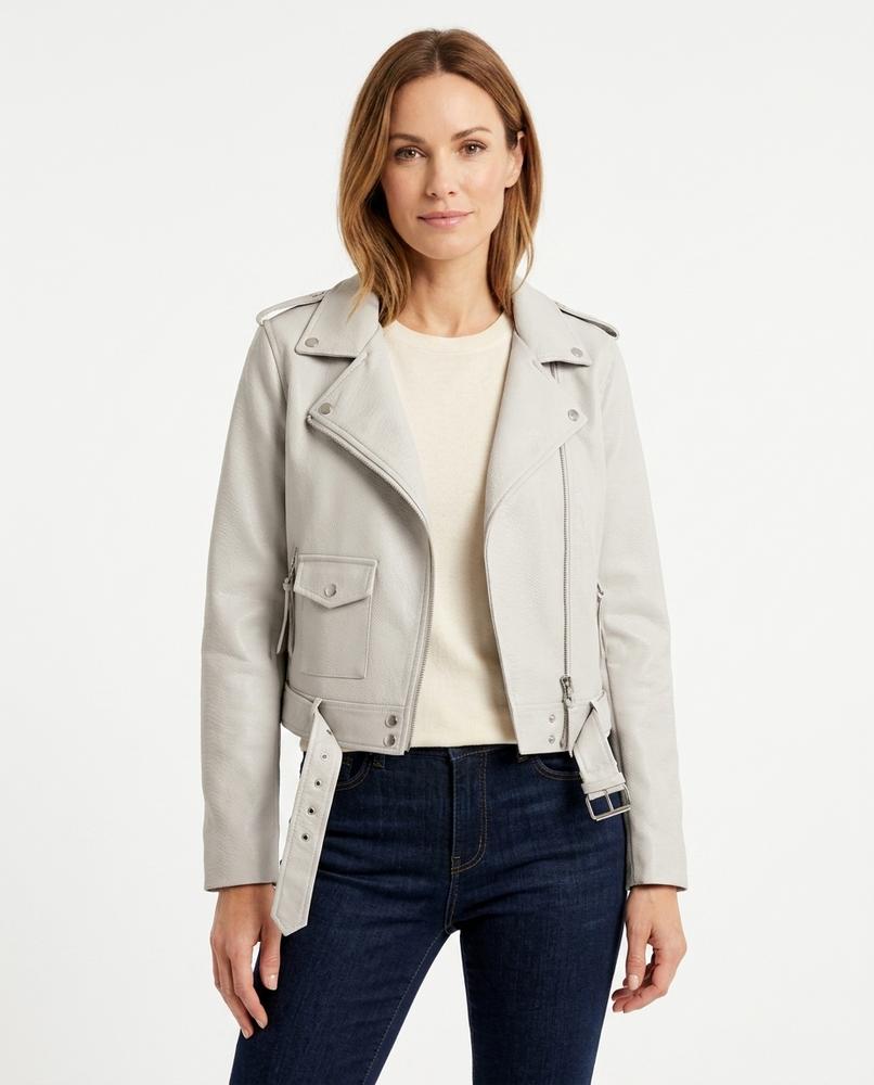 Heidi-Outlet - Lohal | Textured Belted Leather Jacket Women