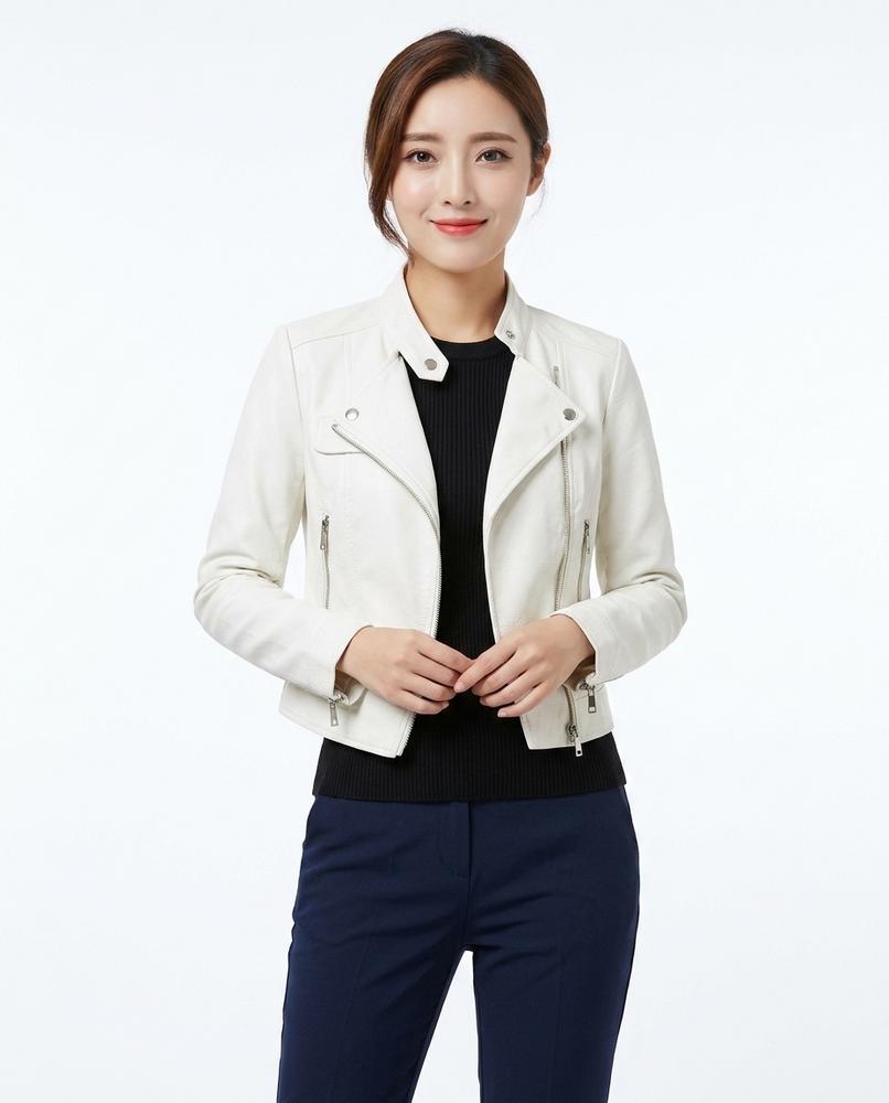 Heidi-Outlet - Senor | Faux Leather Fitted Leather Jacket Women