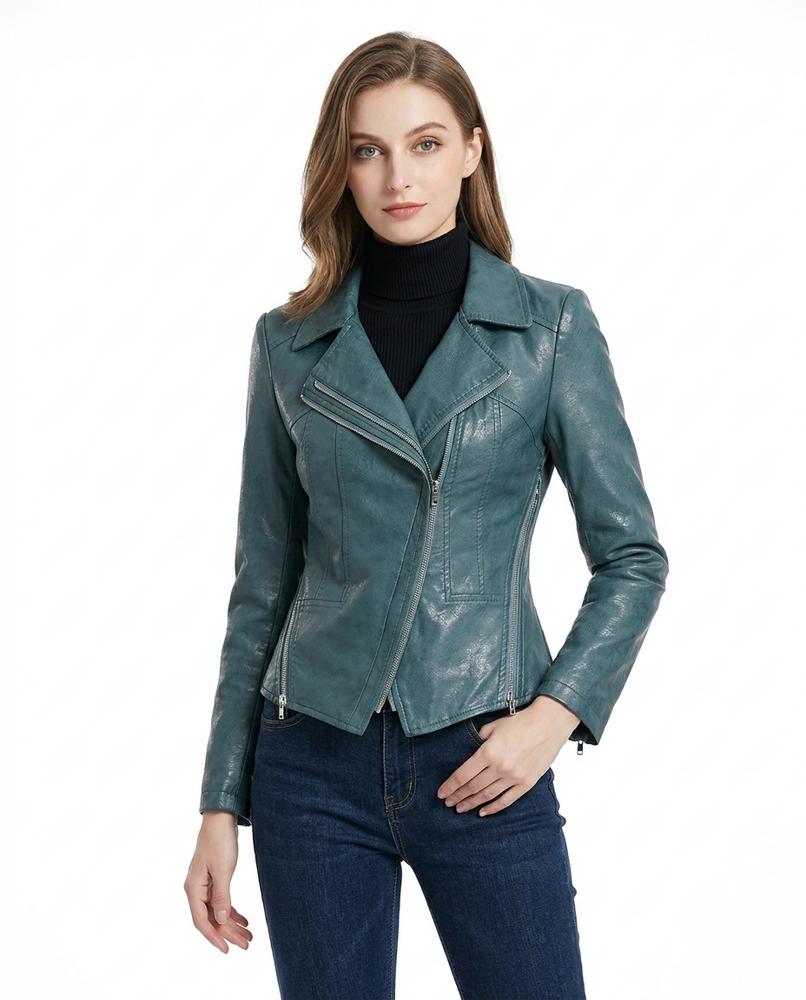 Heidi-Outlet - Kamor | Asymmetrical Tailored Leather Jacket Women