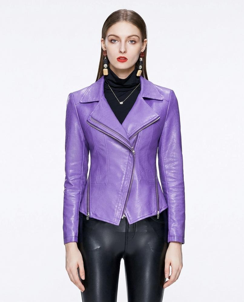 Heidi-Outlet - Kamor | Asymmetrical Tailored Leather Jacket Women