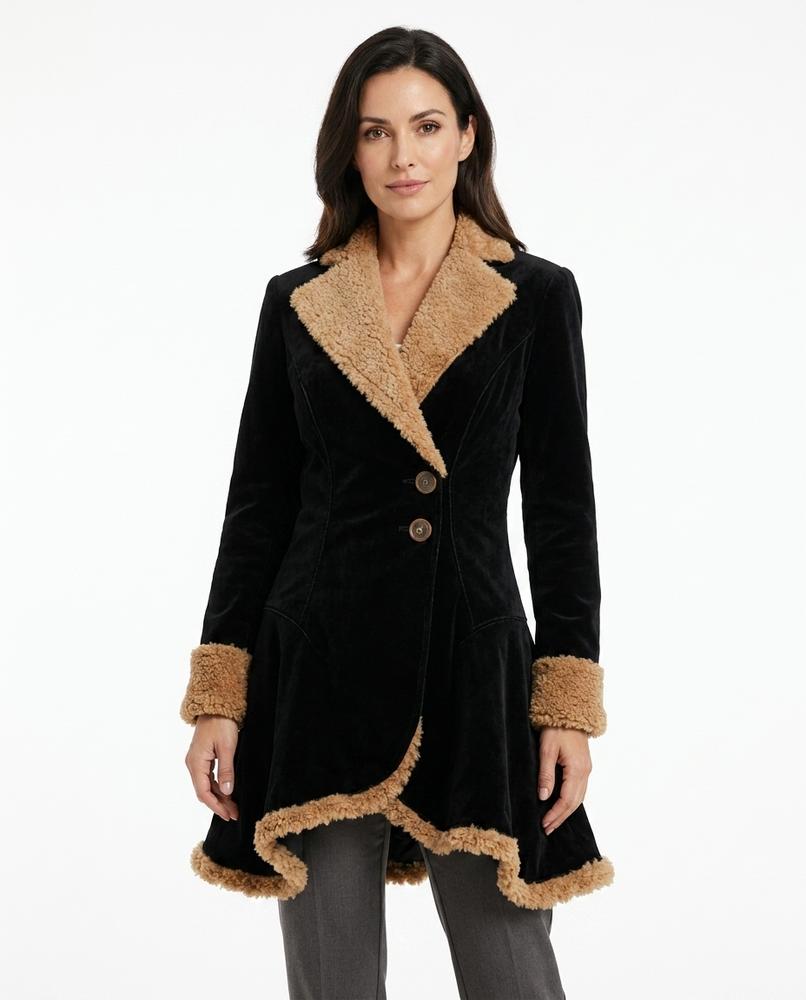 Heidi-Outlet - Zeren | Shearling-Trimmed Fit-and-Flare Coat Women