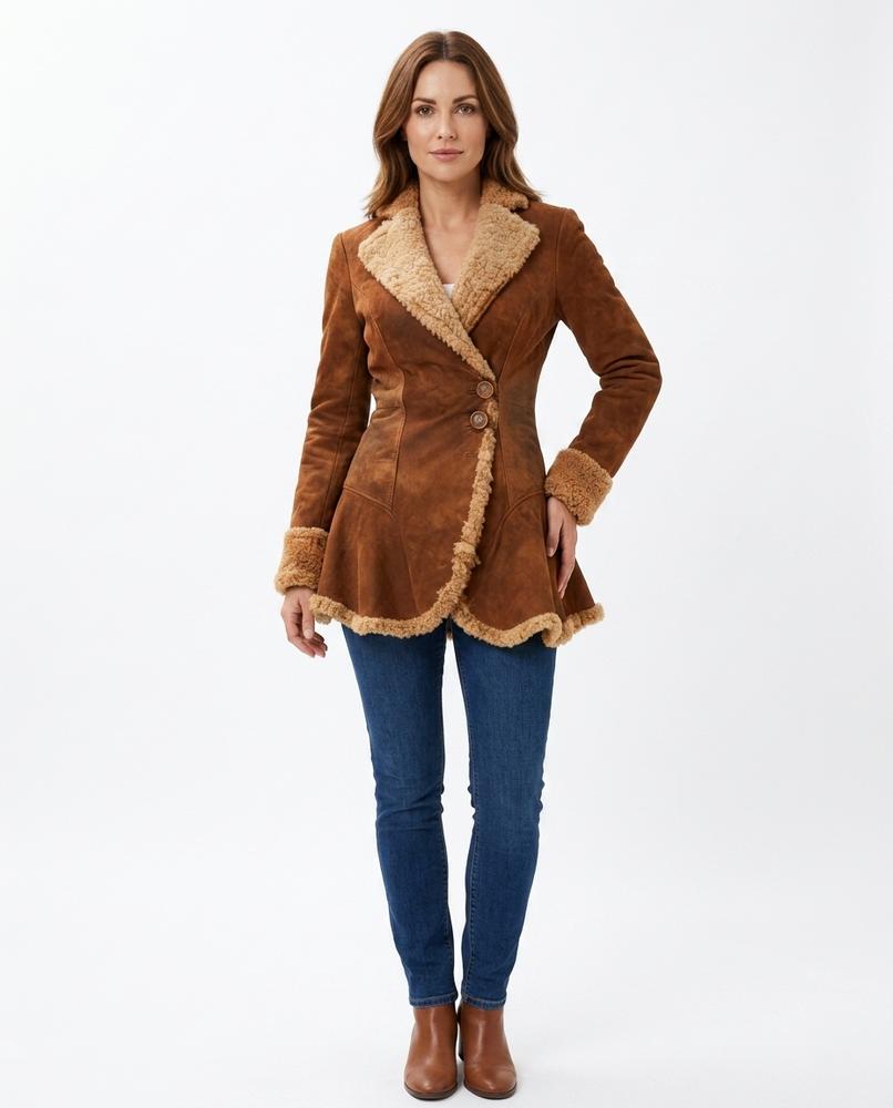 Heidi-Outlet - Zeren | Shearling-Trimmed Fit-and-Flare Coat Women