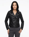 Heidi-Outlet - Kesen | Asymmetrical Fitted Leather Jacket Women