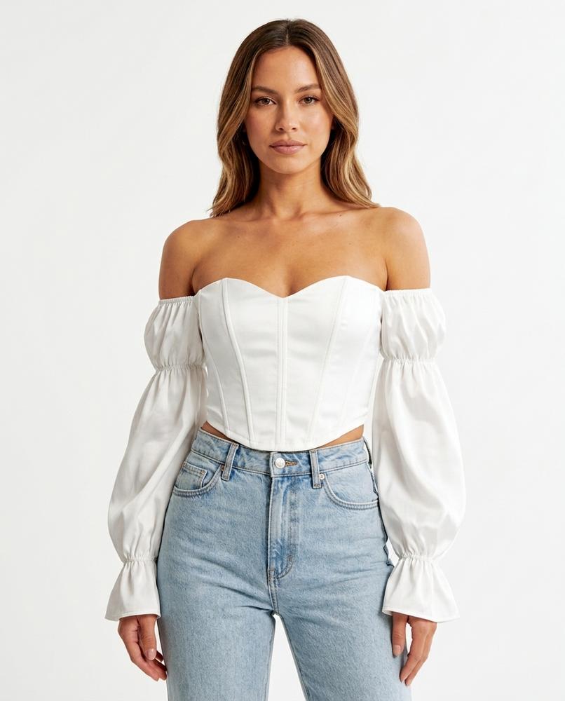 Heidi-Outlet - Leral | Faux-Leather Off-Shoulder Top Women