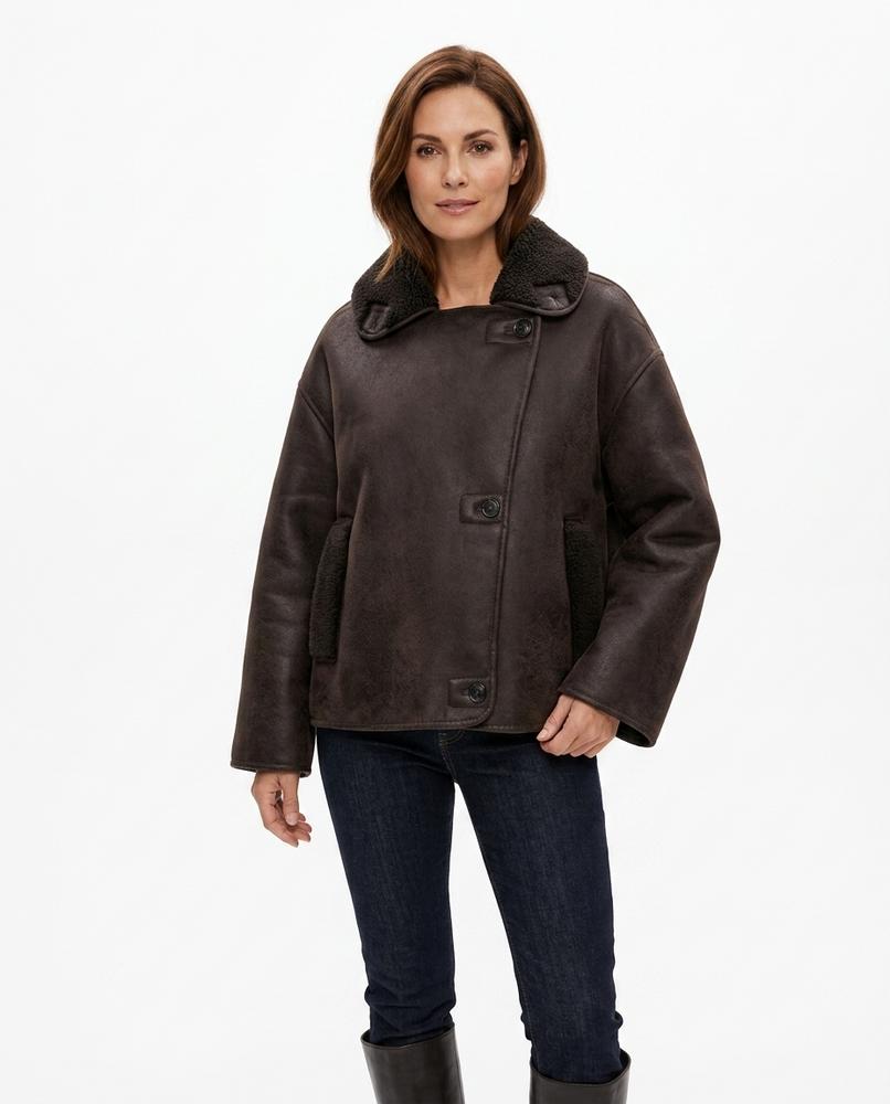 Heidi-Outlet - Rimin | Asymmetrical Shearling-Lined Jacket Women