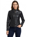 Heidi-Outlet - Lymer | Quilted Fitted Leather Jacket Women