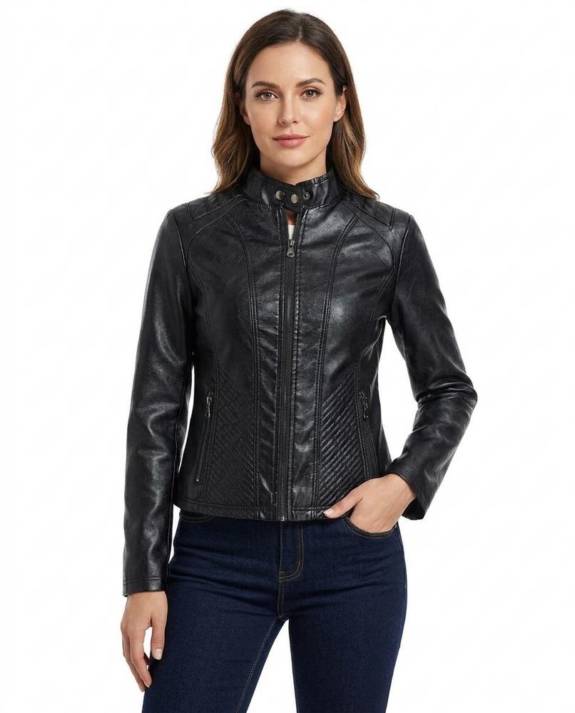 Heidi-Outlet - Lymer | Quilted Fitted Leather Jacket Women