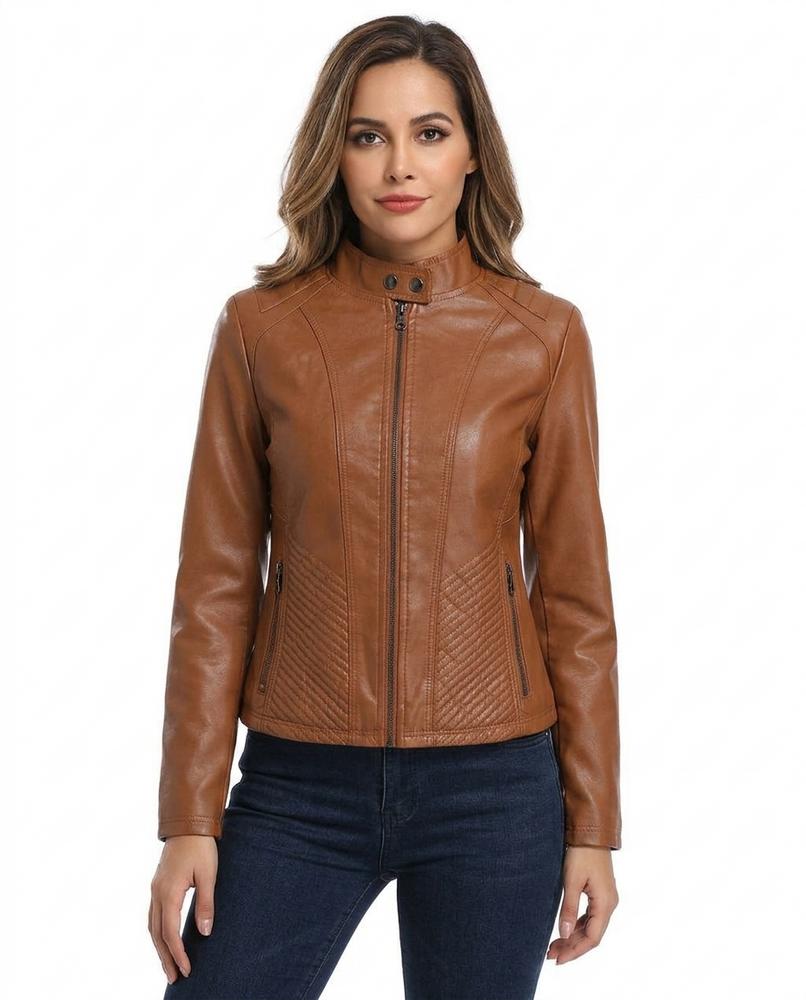 Heidi-Outlet - Lymer | Quilted Fitted Leather Jacket Women