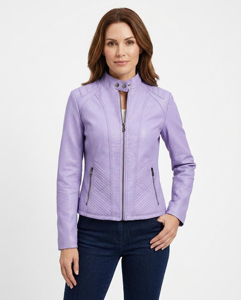 Heidi-Outlet - Lymer | Quilted Fitted Leather Jacket Women