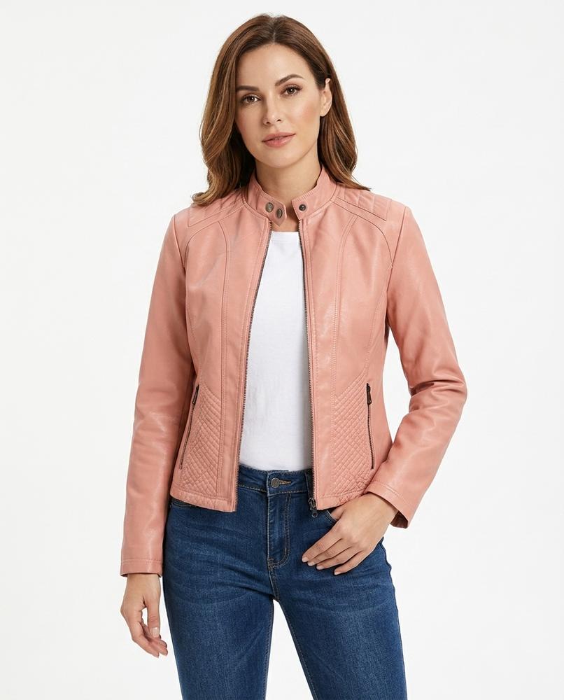 Heidi-Outlet - Lymer | Quilted Fitted Leather Jacket Women