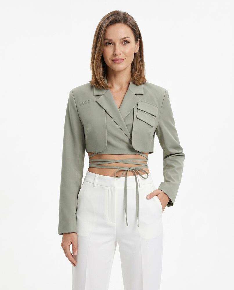Heidi-Outlet - Manav | Cropped Wrap Blazer Women