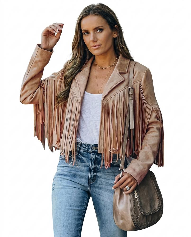 Heidi-Outlet - Yoran | Fringed Open-Front Jacket Women