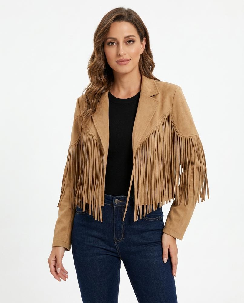 Heidi-Outlet - Yoran | Fringed Open-Front Jacket Women
