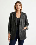 Heidi-Outlet - Lemel | Faux Leather Double-Breasted Blazer Women