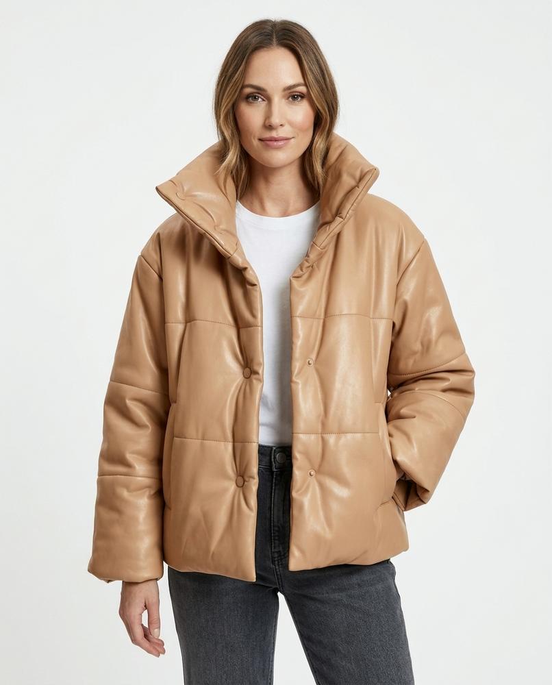 Heidi-Outlet - Casin | Faux-Leather Quilted Jacket Women