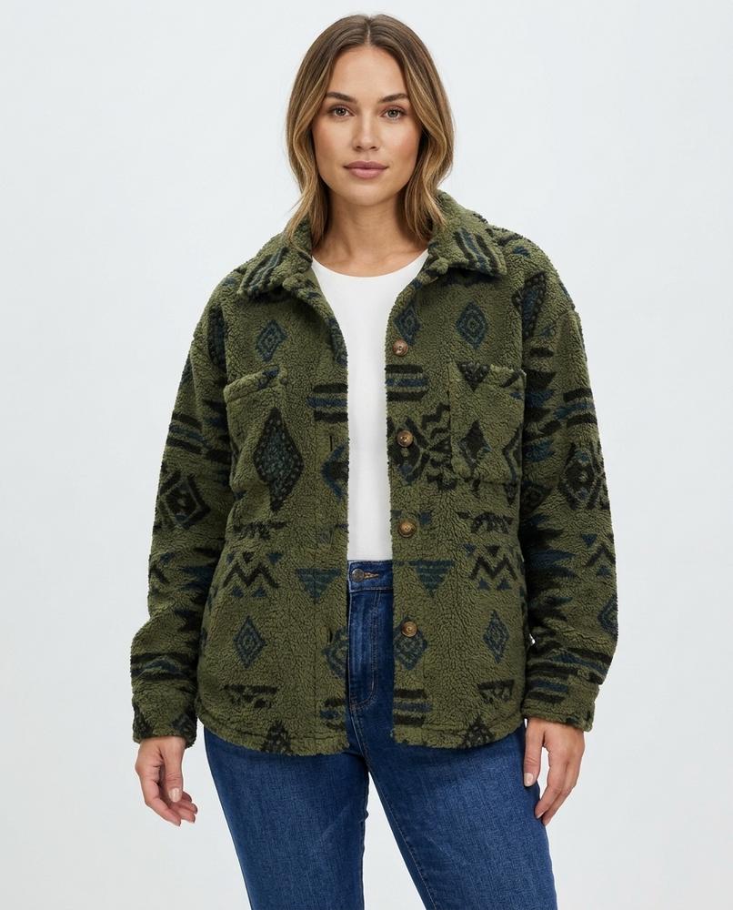 Heidi-Outlet - Zedan | Sherpa Patterned Jacket Women