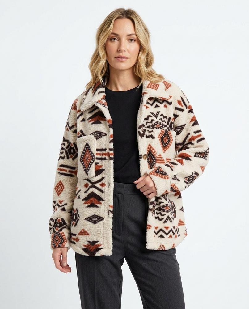 Heidi-Outlet - Zedan | Sherpa Patterned Jacket Women
